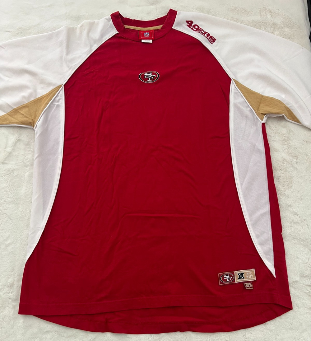 NFL San Francisco 49ers Jersey Mens 2XL Red White Short Sleeve Football Shirt